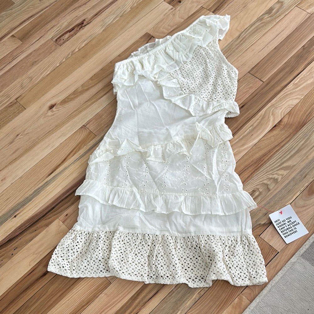 White Ruffled Dress - Picture 2 of 3